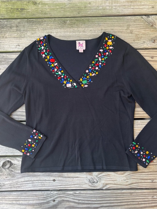 Tops - Pink Poodle Gem Embellished Shirt